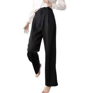 Twosweet Black Pleated High Waist Trousers  Office Siren Dark Academia Sz 27‎